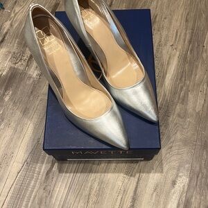 Silver Leather 3" Heels EU 40